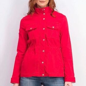 EDEN SOCIETY Marisa Contrast Collar Cargo Jacket